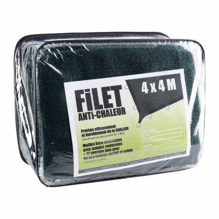 FILET ANTI CHALEUR 4m X 4m vert surplus militaire LOOK KAKI Var armurerie