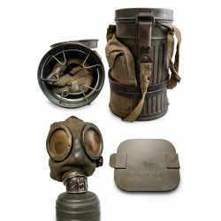 MILITARIA masque à gaz forces armées Allemande de la Second Guerre 1940