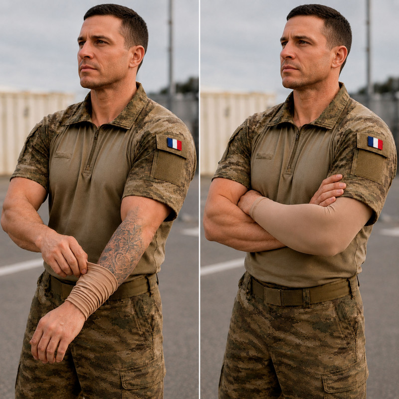 Paire de manchettes couvre-tatouages armurerie surplus militaire LOOK KAKI