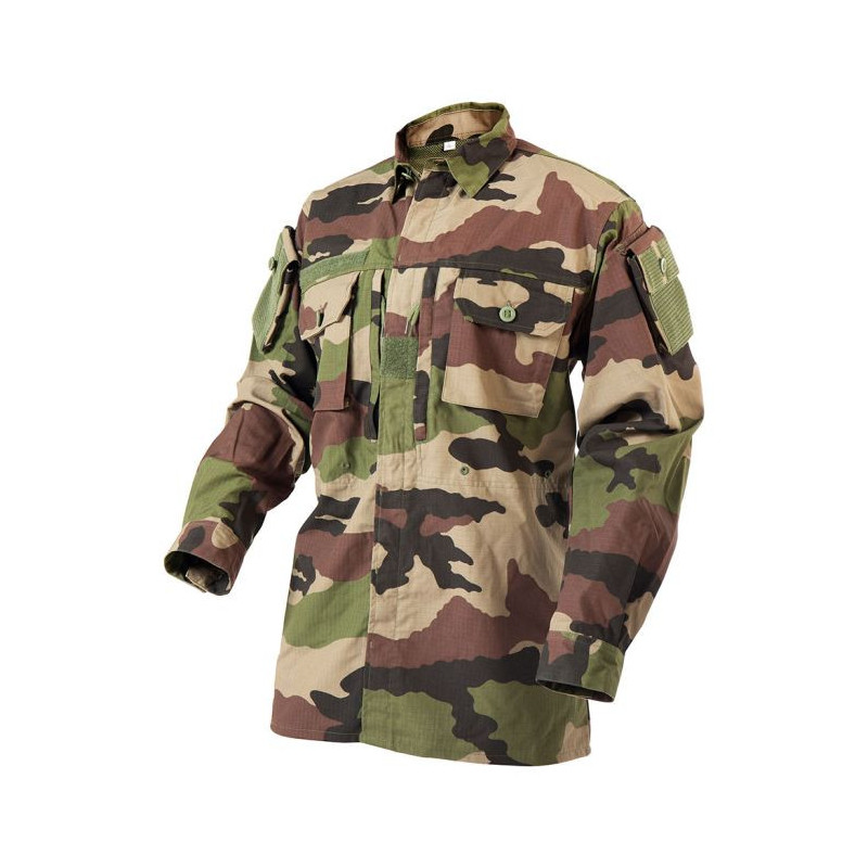 CHEMISE DE COMBAT CENTRE EUROPE ARES ARMURERIE SURPLUS MILITAIRE LOOK KAKI  VAR